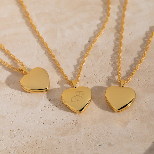 Hana initial heart locker necklace