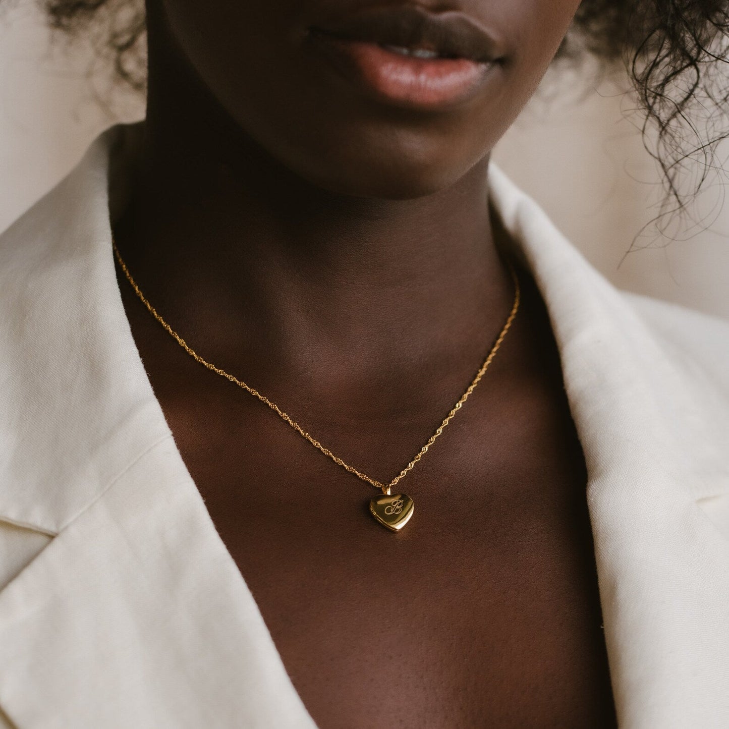 Hana initial heart locker necklace