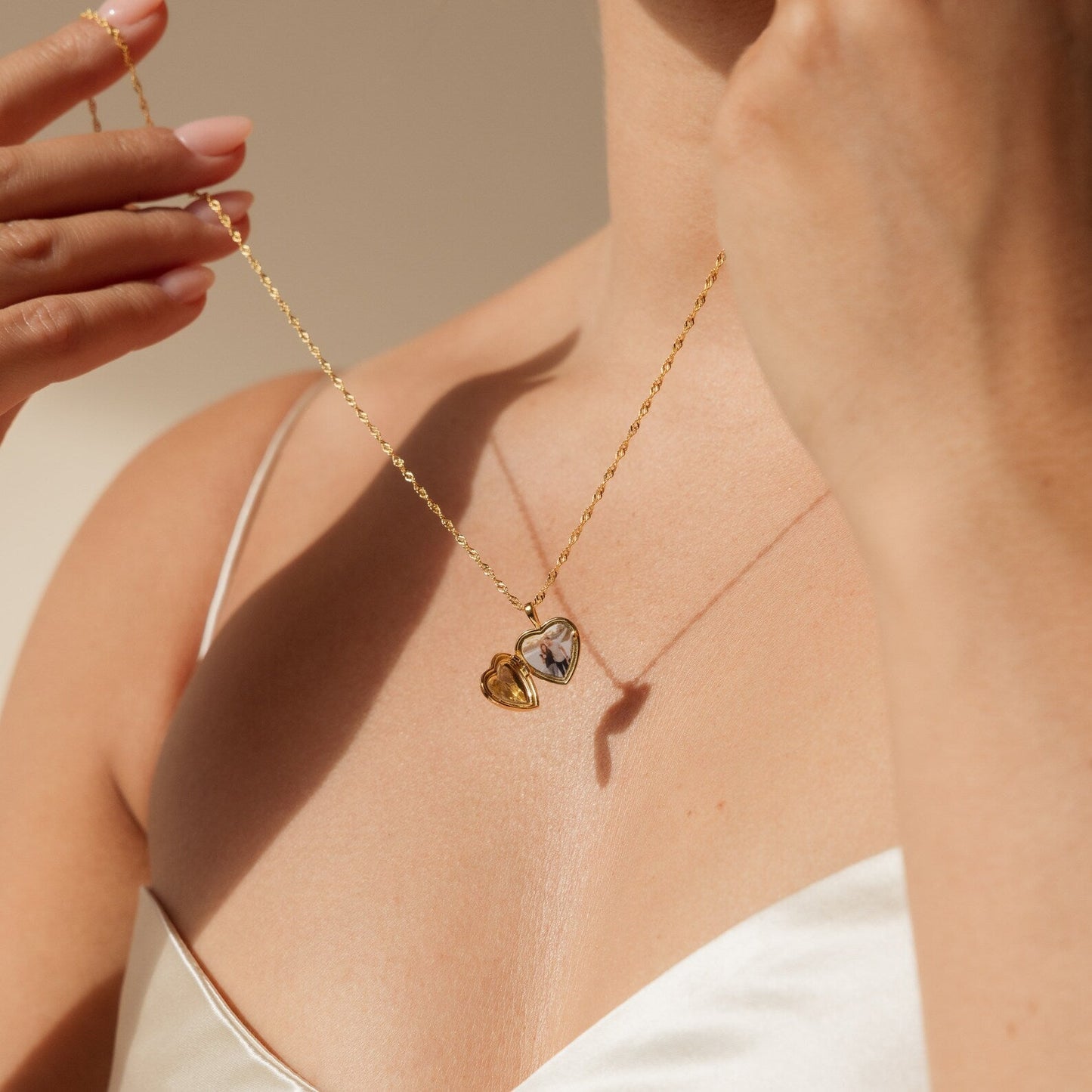 Hana initial heart locker necklace