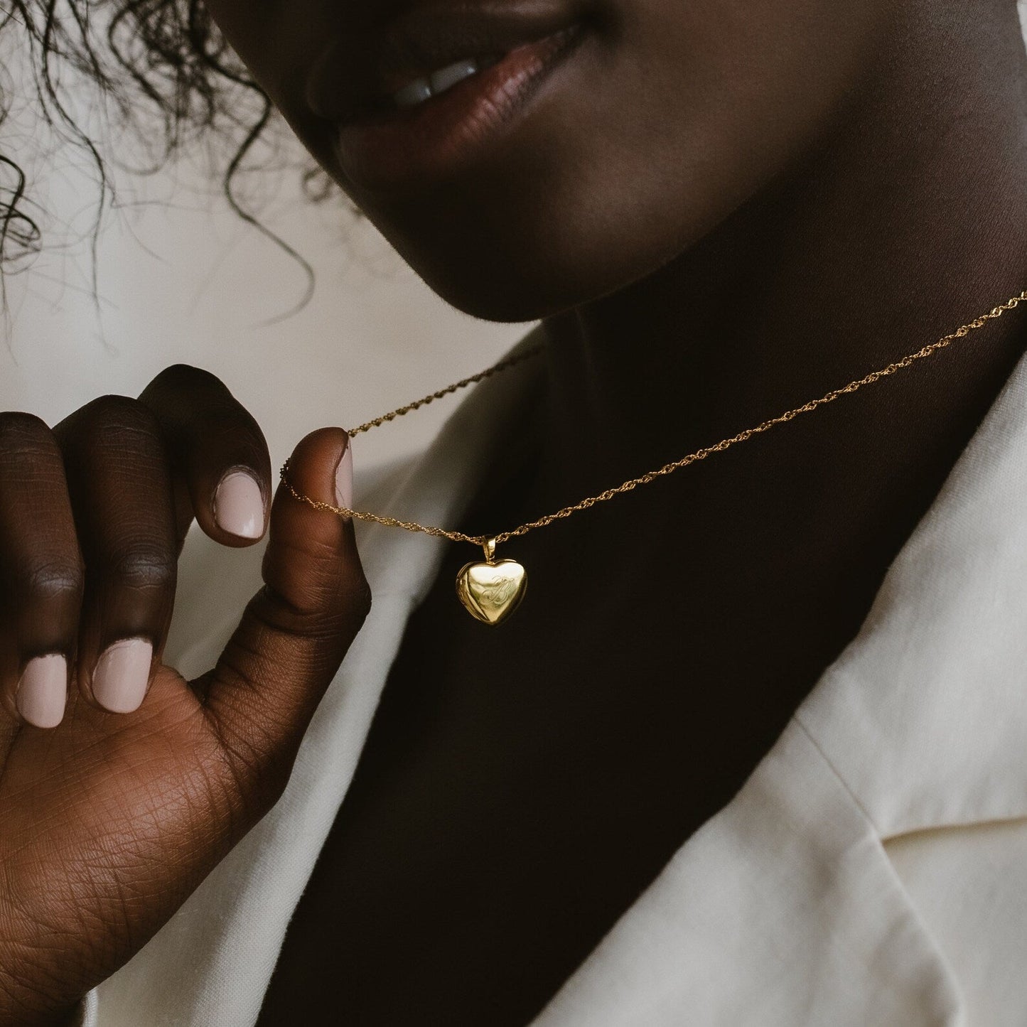 Hana initial heart locker necklace